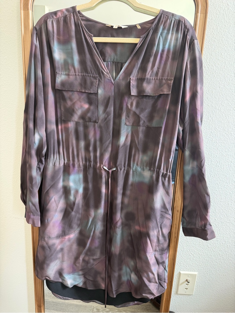 Rebecca Taylor Silk Dark Tie Dye Dress size 4
